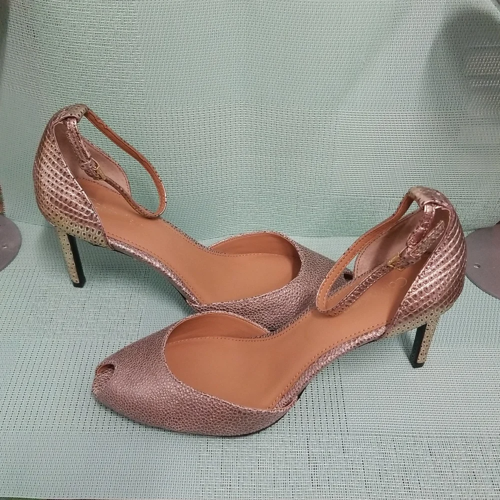 Calvin Klein Gold Peep toe with ankle strap Shoes - Picture 7 of 12